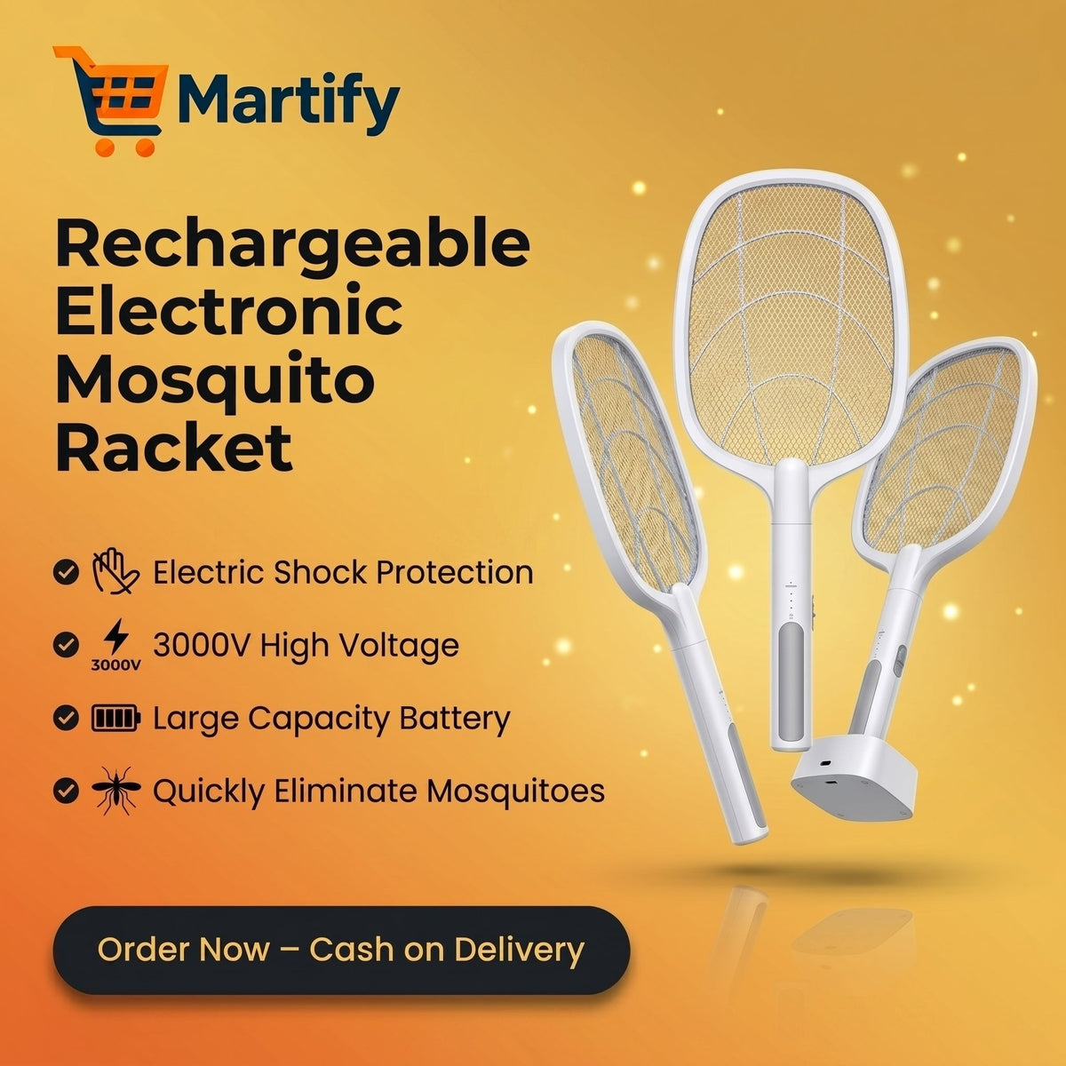 Rechargeable Electronic Mosquito Racket